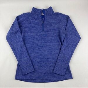 Jockey Athletic Top Womens Small Blue Quarter Zip Mock Neck